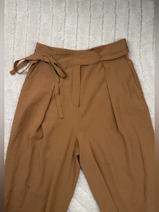 Aritzia Babaton Tan Tie Waist Dress Pants - Size 0 - Picture 3 of 4